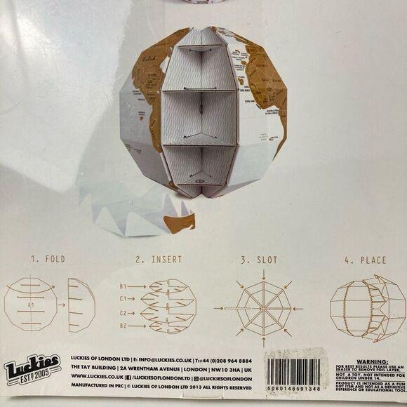 Scratch Globe Luckies of London New Sealed Box Travel Tracking Map Novelty Gift - Picture 6 of 8